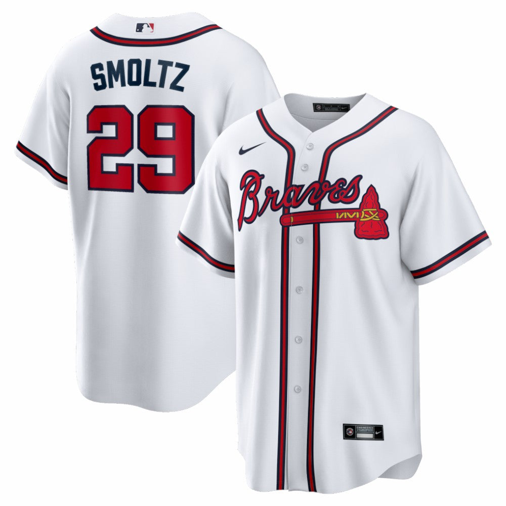 John Smoltz Atlanta Braves Home Retired Player Replica Jersey White