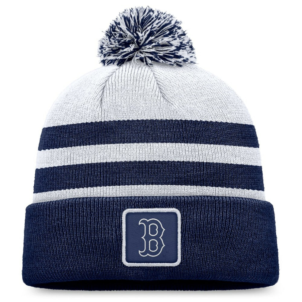 Boston Red Sox Cuffed Knit Hat with Pom Gray