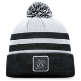 Miami Marlins Cuffed Knit Hat with Pom Gray