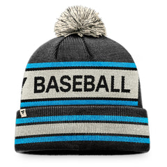 Miami Marlins Hometown Slogan Cuffed Knit Hat with Pom Black/Natural