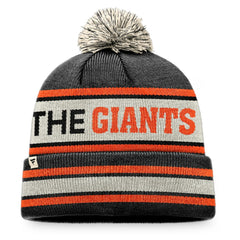 San Francisco Giants Hometown Slogan Cuffed Knit Hat with Pom Black/Natural