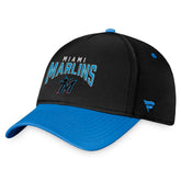 Miami Marlins Stacked Logo Flex Hat Black/Blue
