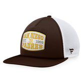 San Diego Padres Foam Front Patch Trucker Snapback Hat Brown