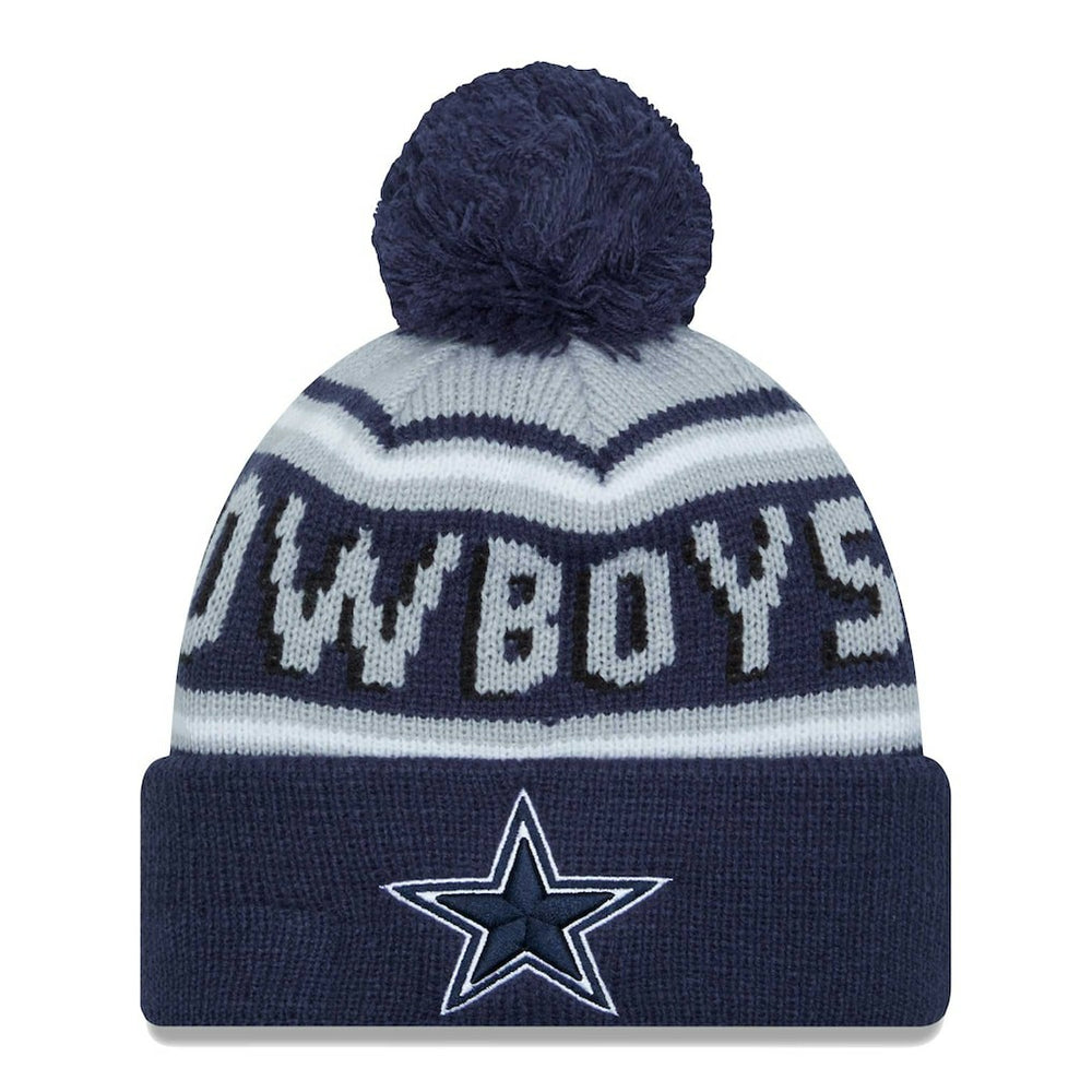 Dallas Cowboys New Era Main Cuffed Knit Hat with Pom - Navy discount