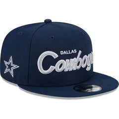 Dallas Cowboys New Era Main Script 9FIFTY Snapback Hat - Navy for sale