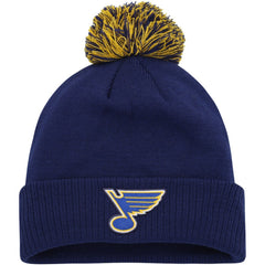 St. Louis Blues adidas COLD.RDY Cuffed Knit Hat with Pom - Blue Hats