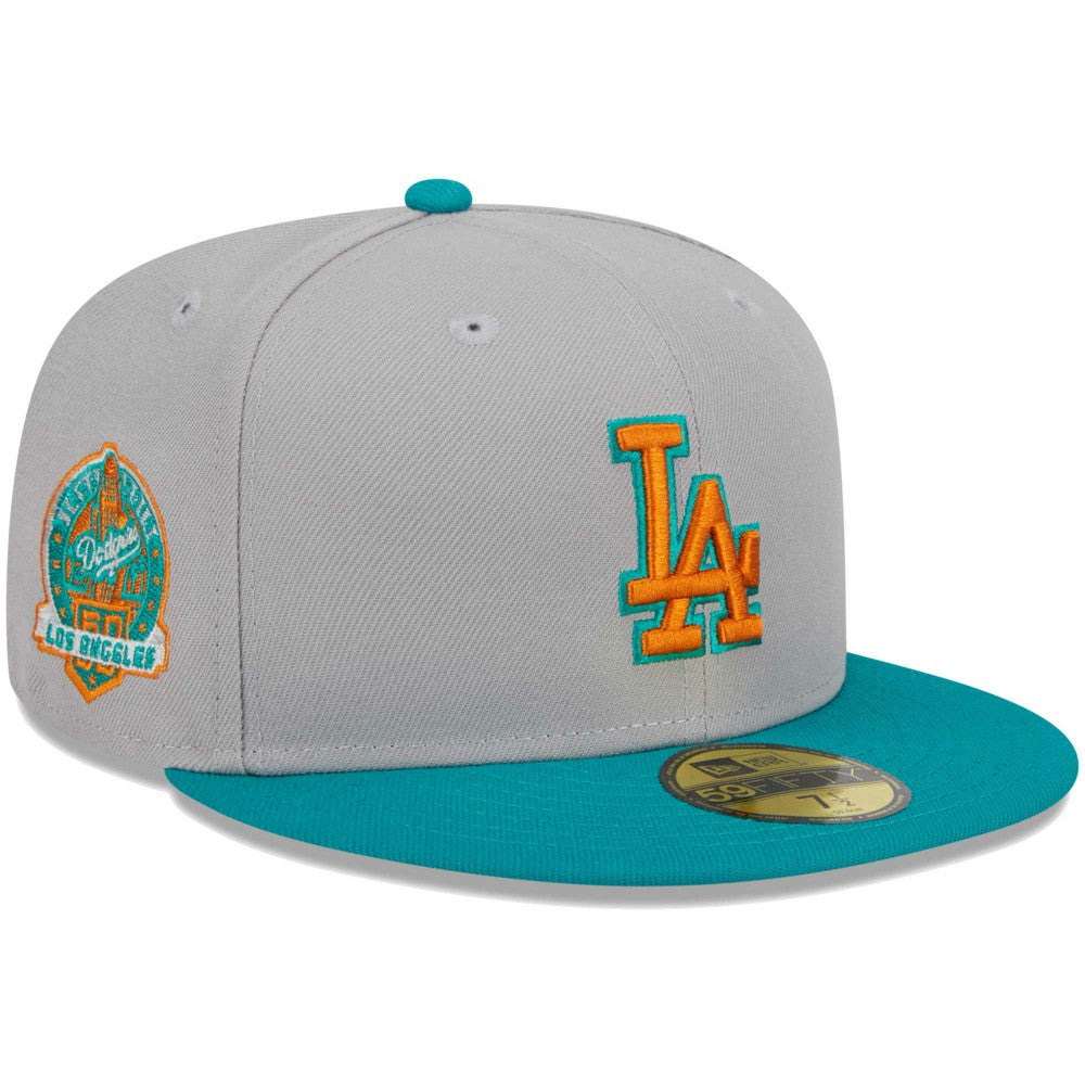 Los Angeles Dodgers 59FIFTY Fitted Hat Gray/Teal