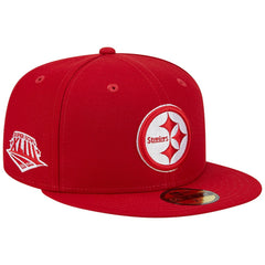 Pittsburgh Steelers New Era Super Bowl XLIII Main Patch 59FIFTY Fitted Hat - Scarlet discount
