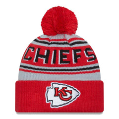Kansas City Chiefs New Era Main Cuffed Knit Hat with Pom - Red cheap