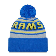 Los Angeles Rams New Era Main Cuffed Knit Hat with Pom - Royal sale