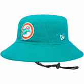 Miami Dolphins New Era Throwback Logo Main Bucket Hat - Aqua outlet