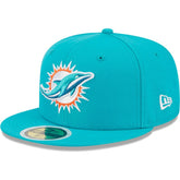 Miami Dolphins New Era Youth Main 59FIFTY Fitted Hat - Aqua cheap