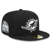 Miami Dolphins New Era Main Patch 59FIFTY Fitted Hat - Black for sale
