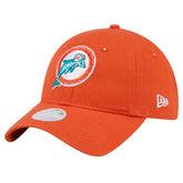 Miami Dolphins New Era Women's Throwback Main Core Classic 2.0 9TWENTY Adjustable Hat - Orange online