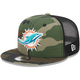 Miami Dolphins New Era Youth Main Trucker 9FIFTY Snapback Hat - Camo cheap