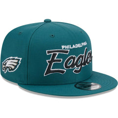 Philadelphia Eagles New Era Main Script 9FIFTY Snapback Hat - Midnight Green for sale