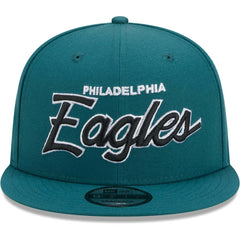 Philadelphia Eagles New Era Main Script 9FIFTY Snapback Hat - Midnight Green for sale