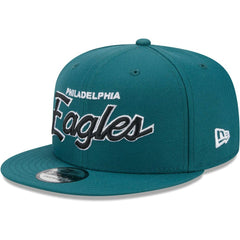 Philadelphia Eagles New Era Main Script 9FIFTY Snapback Hat - Midnight Green for sale