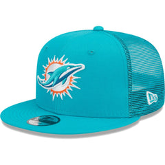Miami Dolphins New Era Youth Main Trucker 9FIFTY Snapback Hat - Aqua discount
