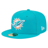 Miami Dolphins New Era Main 59FIFTY Fitted Hat - Aqua discount
