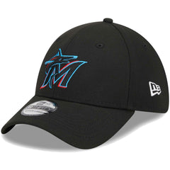 Miami Marlins Logo 39THIRTY Flex Hat Black