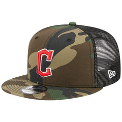 Cleveland Guardians Woodland Camo Trucker 9FIFTY Snapback Hat Camo