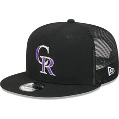 Colorado Rockies Team Color Trucker 9FIFTY Snapback Hat Black