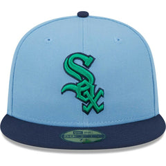 Chicago White Sox Green Undervisor 59FIFTY Fitted Hat Light Blue/Navy