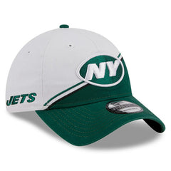 New York Jets New Era 2023 Sideline 9TWENTY Adjustable Hat - White/Green for sale