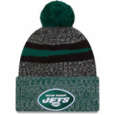 New York Jets New Era 2023 Sideline Sport Cuffed Pom Knit Hat - Black/Green on sale