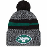 New York Jets New Era 2023 Sideline Cuffed Knit Hat With Pom - Black discount