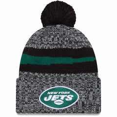 New York Jets New Era 2023 Sideline Cuffed Knit Hat With Pom - Black discount