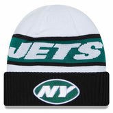 New York Jets New Era 2023 Sideline Tech Cuffed Knit Hat - White/Black outlet