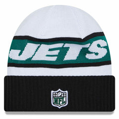 New York Jets New Era 2023 Sideline Tech Cuffed Knit Hat - White/Black outlet