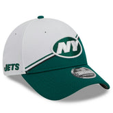 New York Jets New Era 2023 Sideline 9FORTY Adjustable Hat - White/Green discount