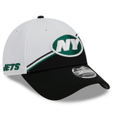 New York Jets New Era 2023 Sideline 9FORTY Adjustable Hat - White/Black discount