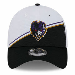 Baltimore Ravens New Era 2023 Sideline 39THIRTY Flex Hat - White/Black cheap