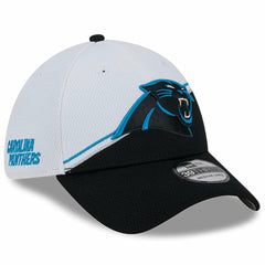 Carolina Panthers New Era 2023 Sideline 39THIRTY Flex Hat - White/Black cheap