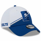 Indianapolis Colts New Era 2023 Sideline 39THIRTY Flex Hat - White/Royal on sale