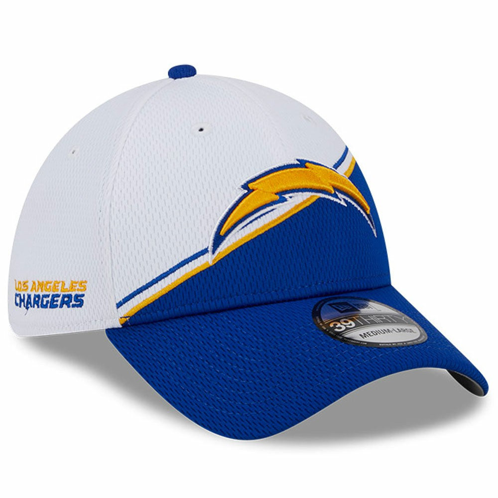 Los Angeles Chargers New Era 2023 Sideline 39THIRTY Flex Hat - White/Blue cheap
