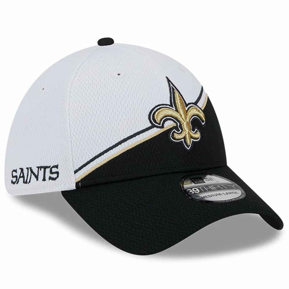 New Orleans Saints New Era 2023 Sideline 39THIRTY Flex Hat - White/Black sale