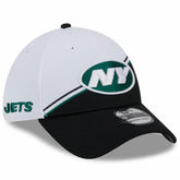 New York Jets New Era 2023 Sideline 39THIRTY Flex Hat - White/Black sale