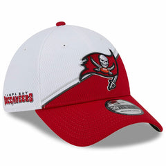 Tampa Bay Buccaneers New Era 2023 Sideline 39THIRTY Flex Hat - White/Red cheap