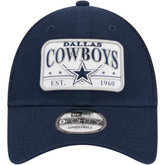 Dallas Cowboys New Era Plate 9FORTY Trucker Adjustable Hat - Navy on sale