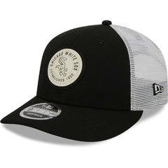 Chicago White Sox Circle Trucker Low Profile 9FIFTY Snapback Hat Black