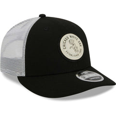 Chicago White Sox Circle Trucker Low Profile 9FIFTY Snapback Hat Black