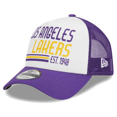 Los Angeles Lakers Lift Pass Foam Front Trucker 9FORTY Adjustable Hat - White online