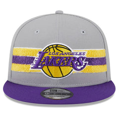 Los Angeles Lakers Chenille Band 9FIFTY Snapback Hat - Gray shop