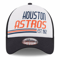 Houston Astros Stacked A-Frame Trucker 9FORTY Adjustable Hat White/Navy