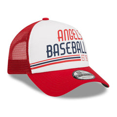 Los Angeles Angels Stacked A-Frame Trucker 9FORTY Adjustable Hat White/Red